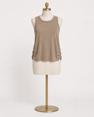 Beige Cropped Tank Top